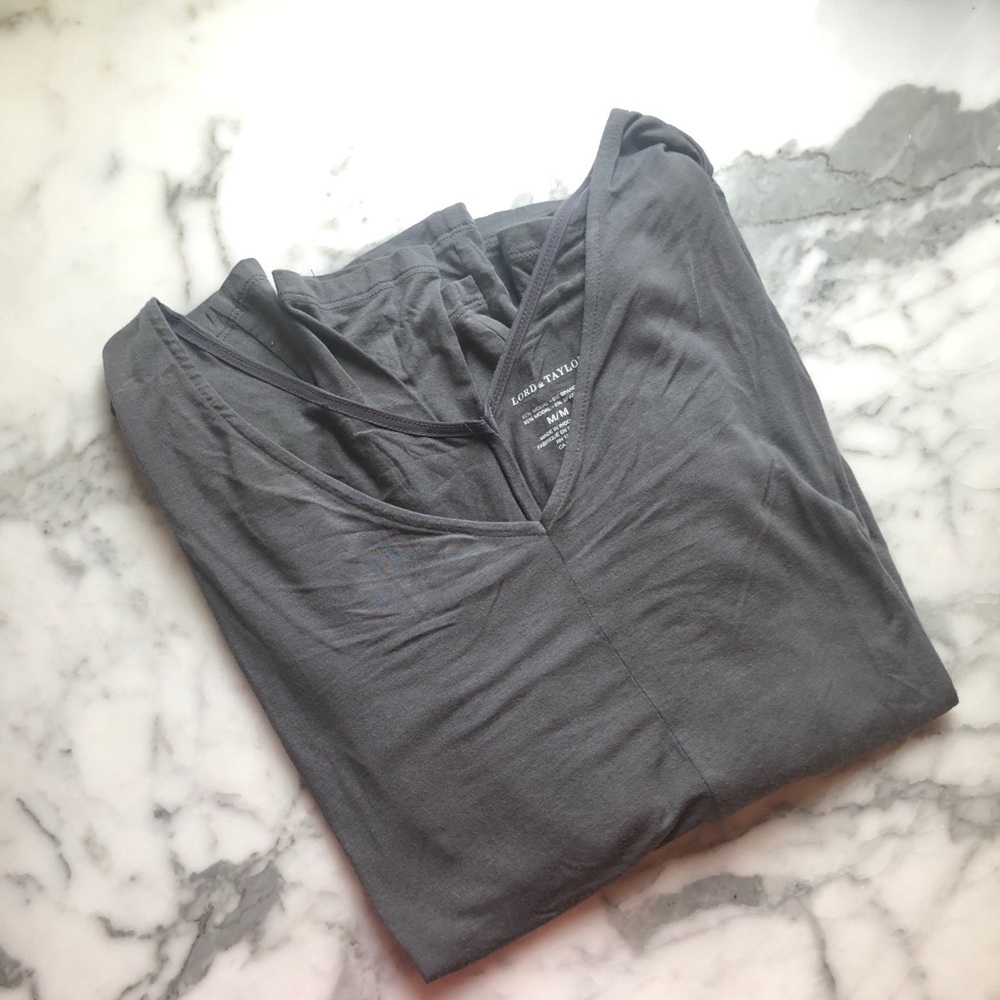 Lord & Taylor Deep V-Neck Top